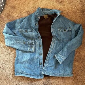 Vintage St. John’s Bay Fleece Lined Medium Wash Chambray Shirt